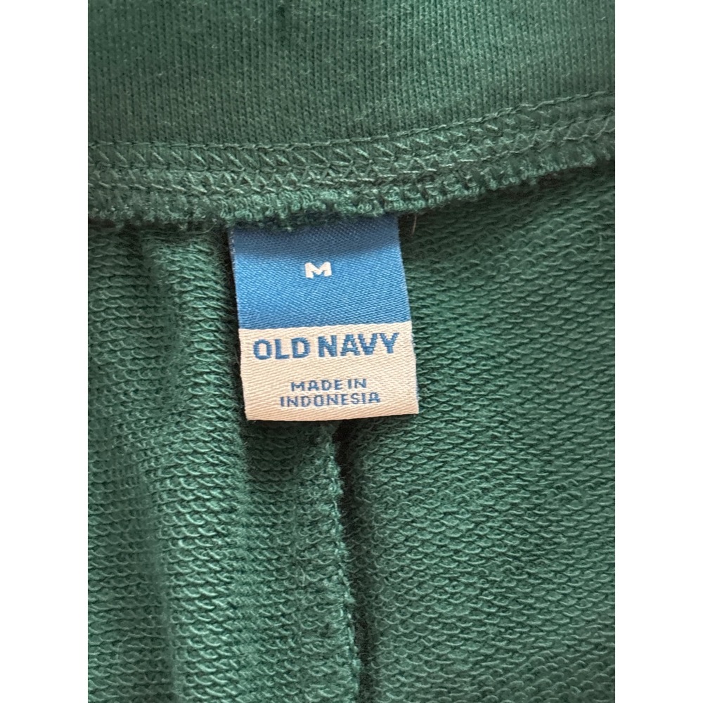 Old Navy Green High Waisted French Terry Sweat Shorts Drawstring Pockets Medium - Picture 4 of 5